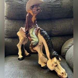 Vtg 1977 Universal Statuary Corp 523 Western Cowboy Sheriff Horse Statue